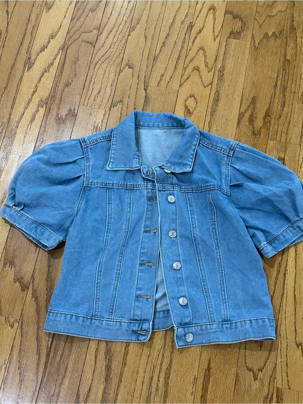 Women’s ' Light Blue Denim Jacket - Puff Short Sleeve